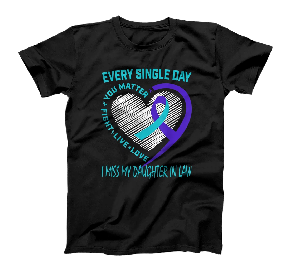 Teal Purple Heart Daughter In Law Suicide Awareness Graphic T-Shirt, Women T-Shirt