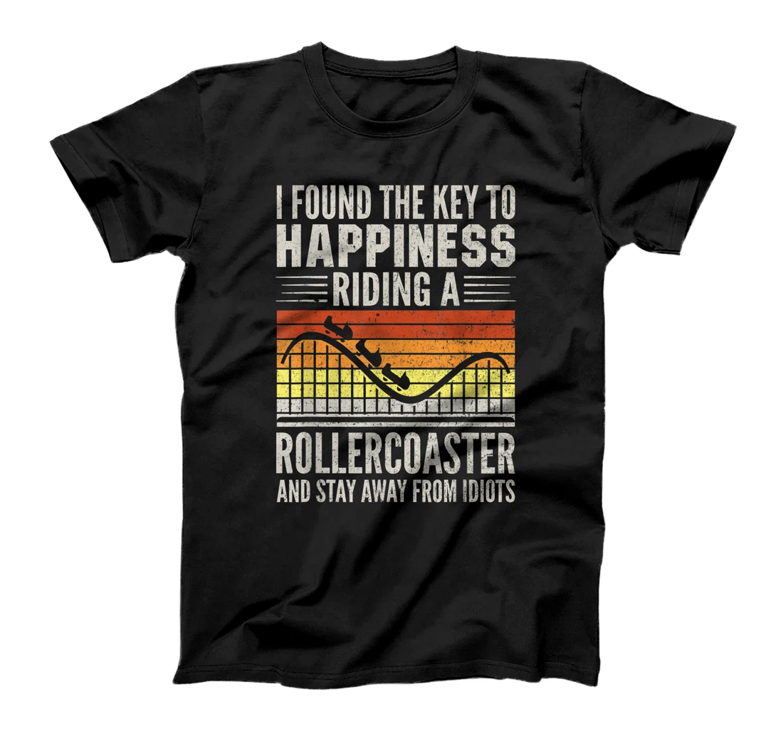 Womens I Found The Key To Happiness Roller Coaster Amusement Park T-Shirt, Women T-Shirt