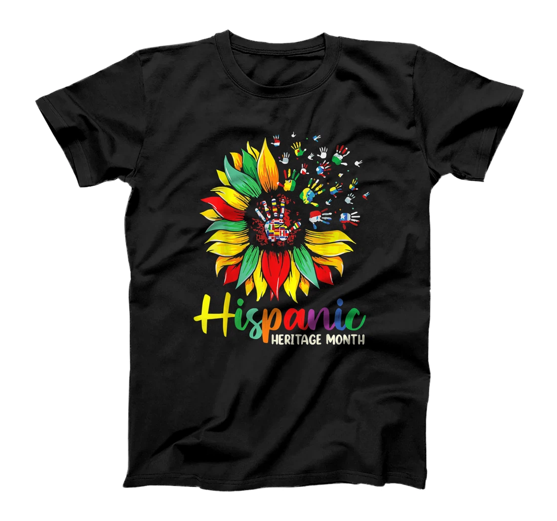 Personalized Hispanic Heritage Month Latino Countries Flags Sunflower T-Shirt, Kid T-Shirt and Women T-Shirt