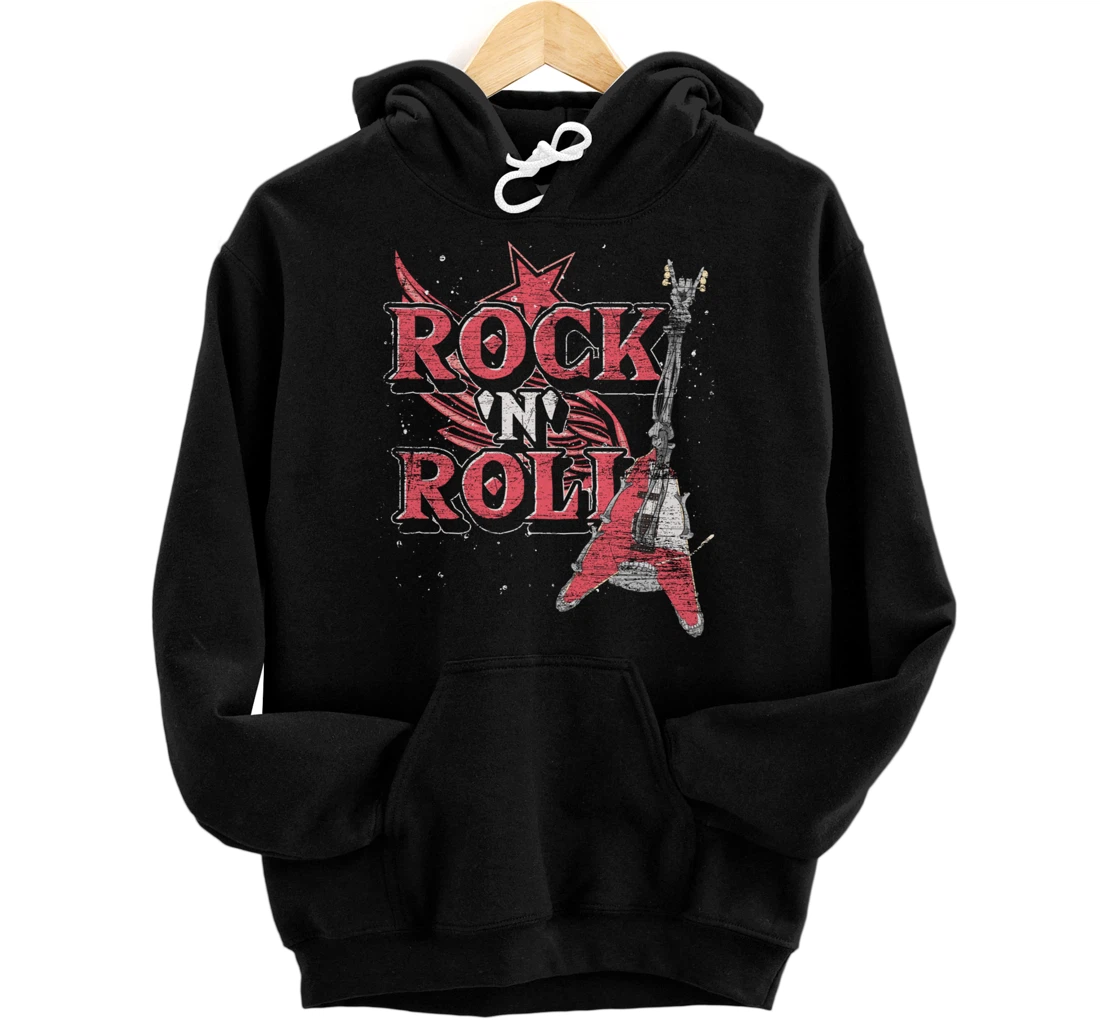 Guitarist Heavy Metal Guitar Skeleton Musical Instrument Pullover Hoodie