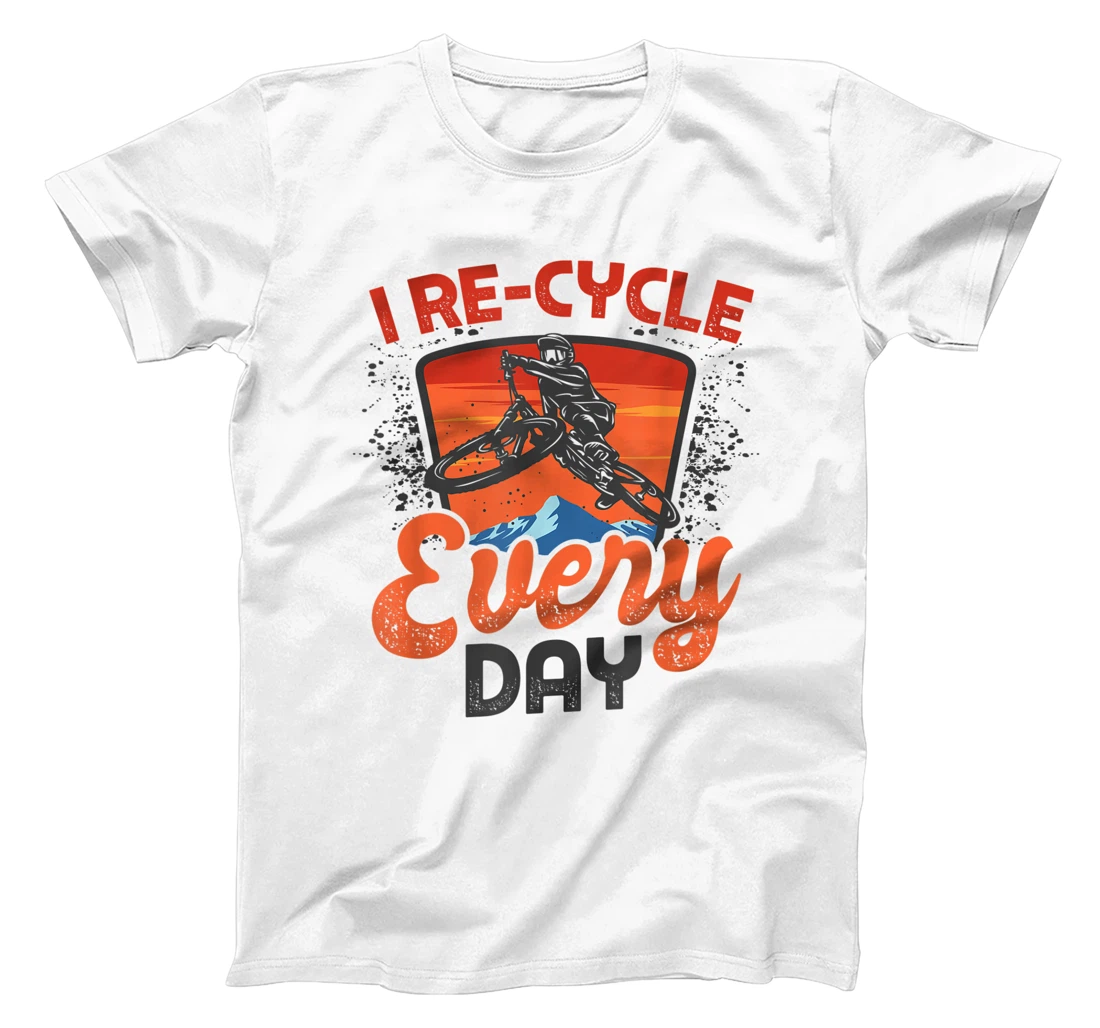 RE-CYCLE Mountain Bike Cyclist Bicycle Cycling T-Shirt, Kid T-Shirt and Women T-Shirt