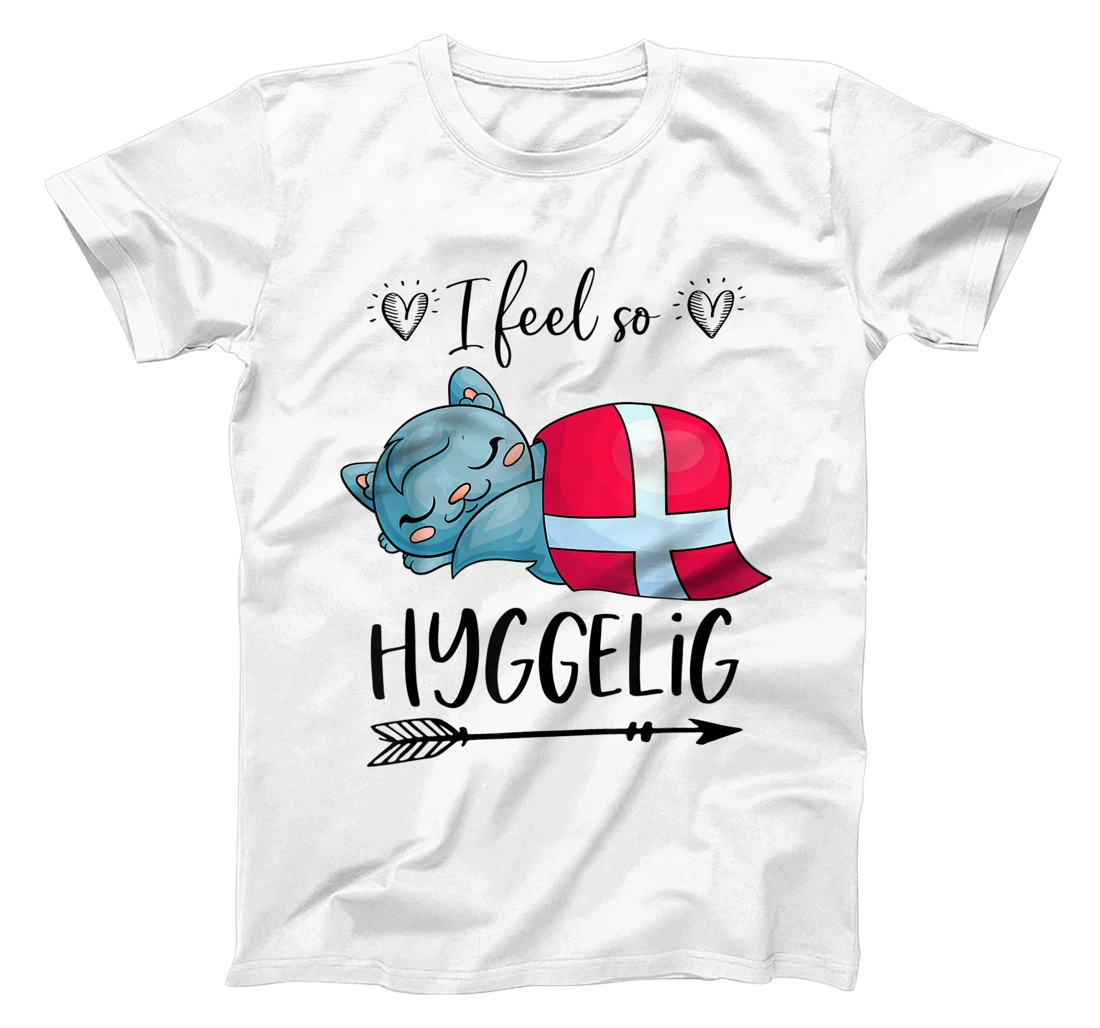I Feel So Hyggelig Cat with Blanket Winter Denmark Holiday T-Shirt, Kid T-Shirt and Women T-Shirt
