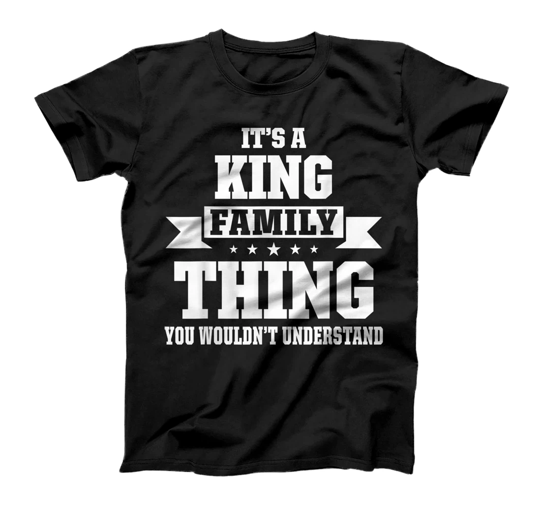 Family Surname King Funny Reunion Last Name Tag T-Shirt, Women T-Shirt