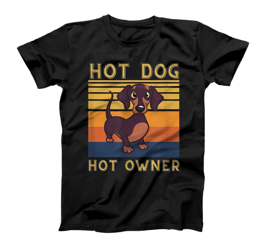 Hot Dog Hot Owner - Funny Retro Weiner Dog T-Shirt, Women T-Shirt