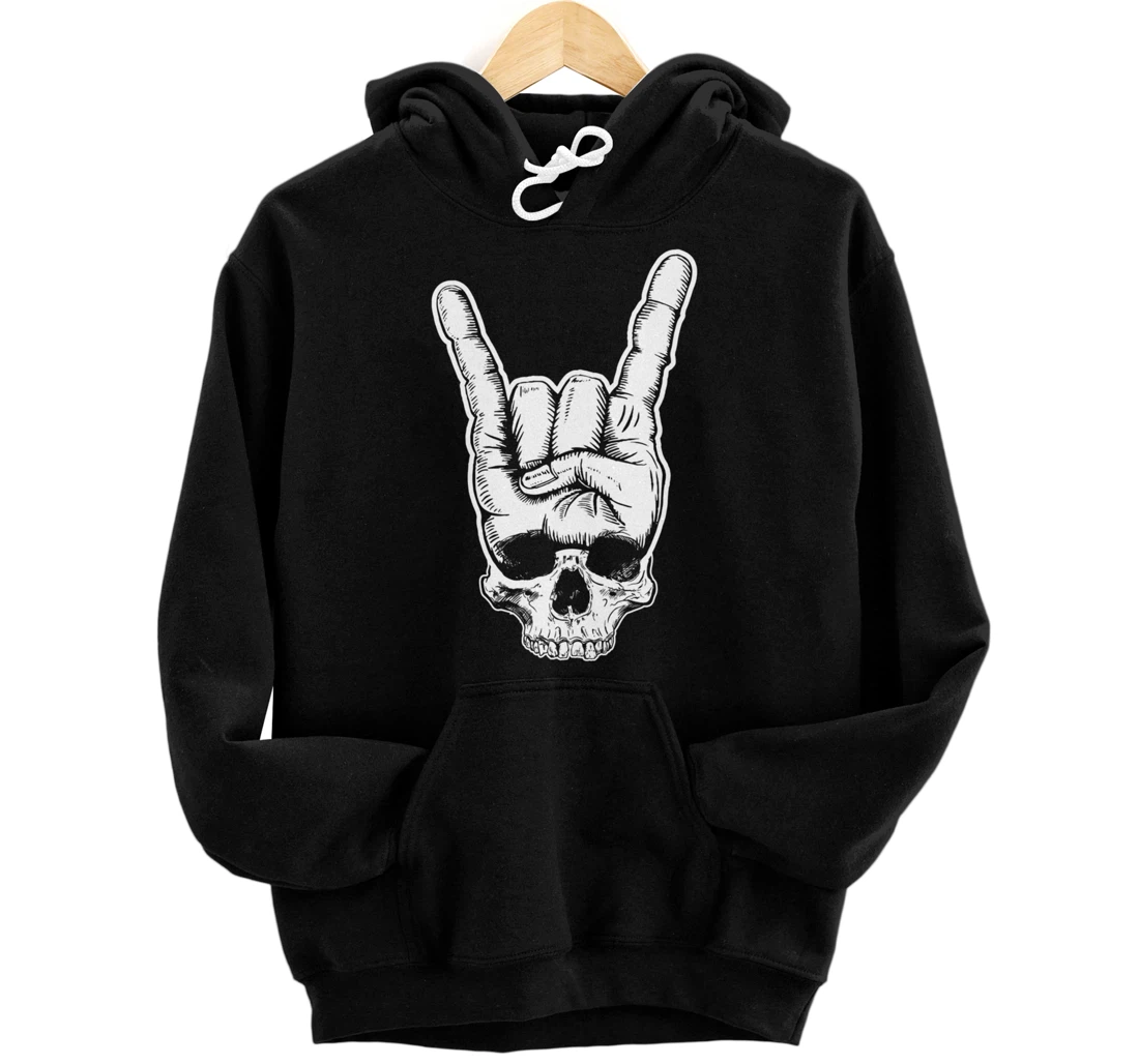 Metal Chip Fork Skull Heavy Metal Fan Music Lover Pullover Hoodie