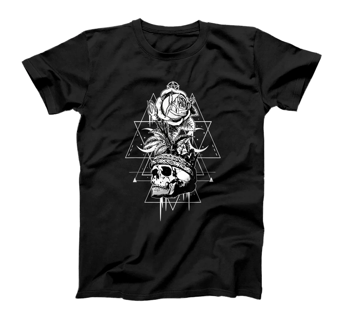 Occult Skull Rose Black Magic Gothic Tarot T-Shirt, Women T-Shirt