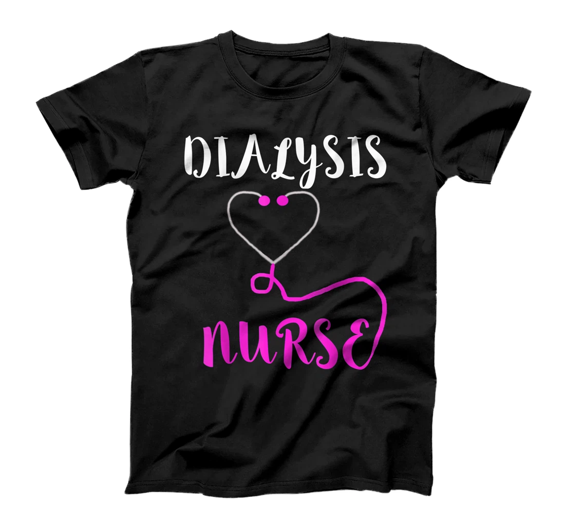 Dialysis Nurse Pink Stethoscope Nephrology T-Shirt, Women T-Shirt