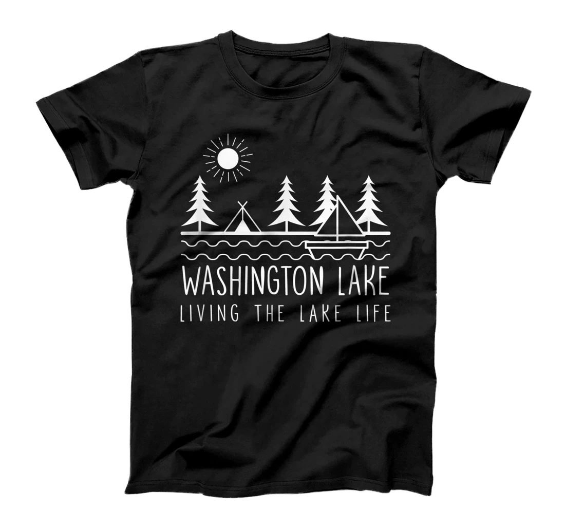 Living the Lake Life Washington Lake Kayaking Seattle Kayak T-Shirt, Women T-Shirt
