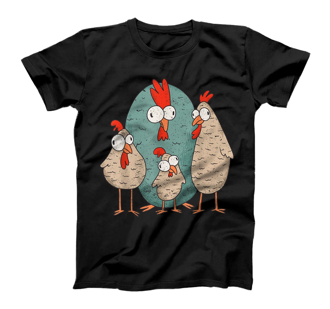Crazy Chicken T-Shirt, Women T-Shirt Design Rooster Animal Farm Tee T-Shirt, Women T-Shirt