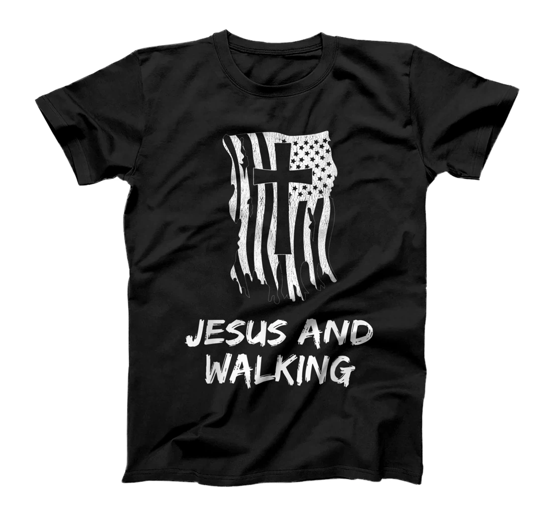 Womens Jesus and Walking Design for a Christian Walking Fan T-Shirt, Women T-Shirt