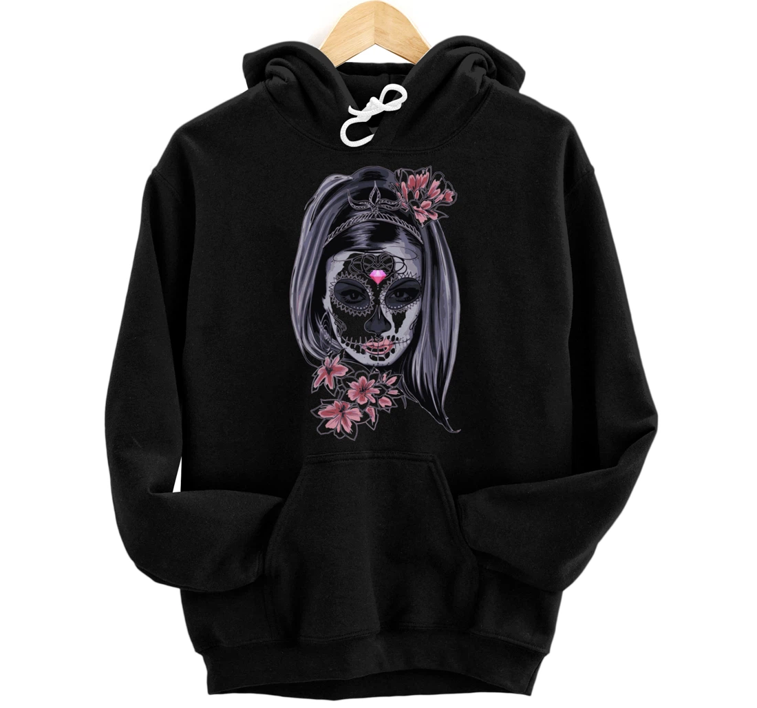 dia de los Muertos day of the dead festival woman Pullover Hoodie