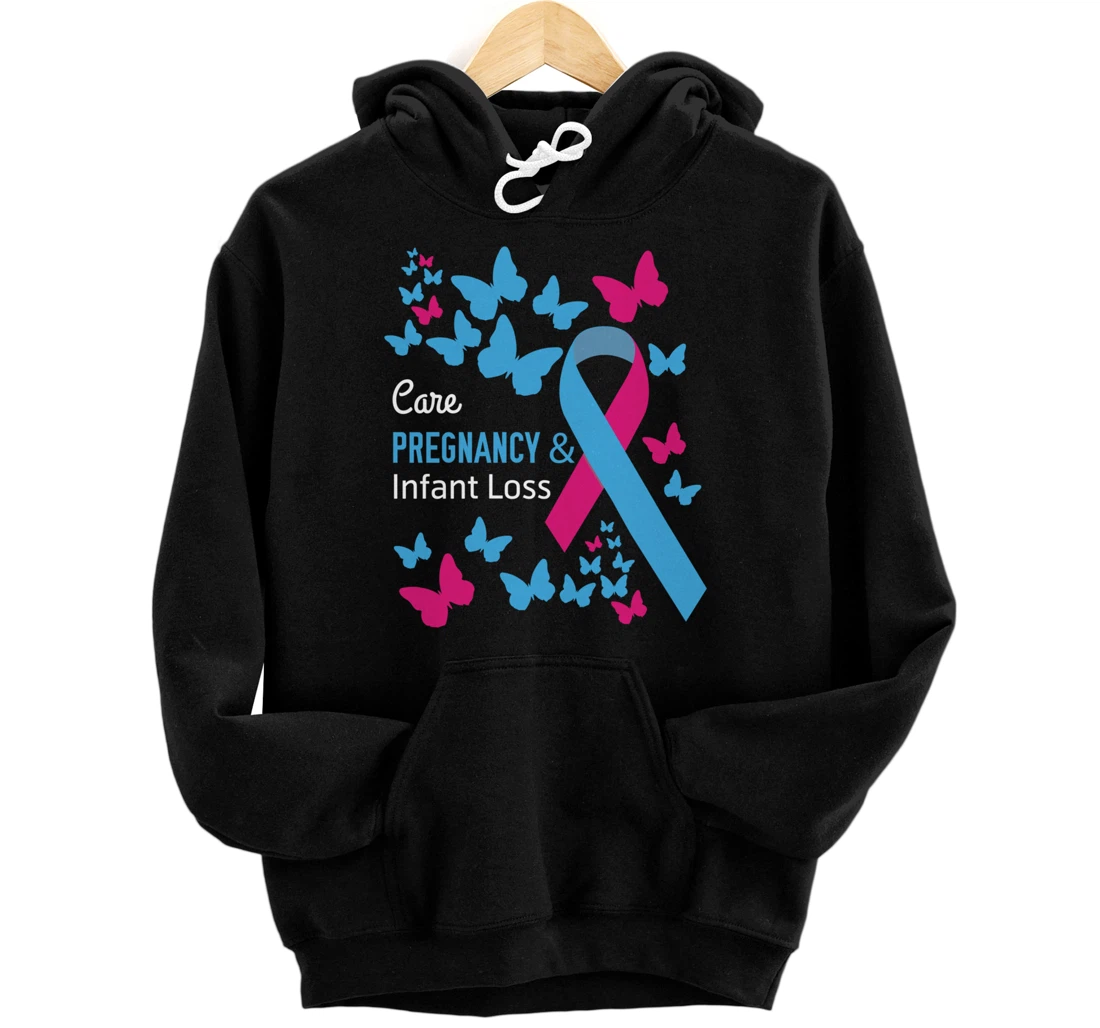 Care- Pregnancy Infant Loss Awareness Support Ribbon Pullover Hoodie