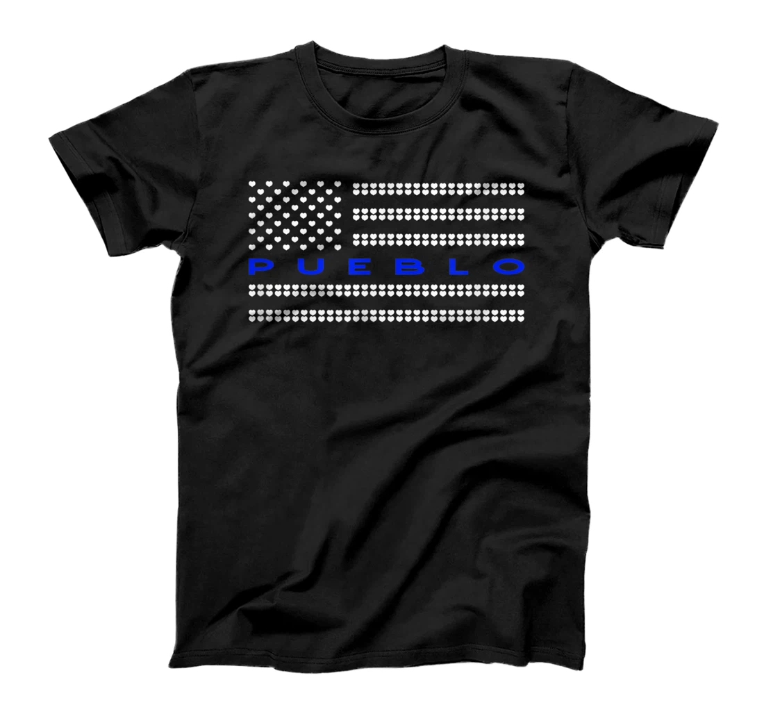 Thin Blue Line Heart Pueblo Colorado Police Officer CO Cops T-Shirt, Women T-Shirt