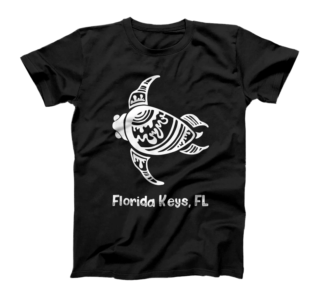 Womens Florida Keys, FL White Tribal Tattoo Save The Sea Turtle T-Shirt, Kid T-Shirt and Women T-Shirt