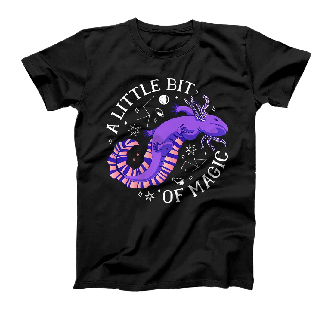 Womens A Little Bit of magic Purple Axolotl Quote Kawaii Pet Animal T-Shirt, Kid T-Shirt and Women T-Shirt