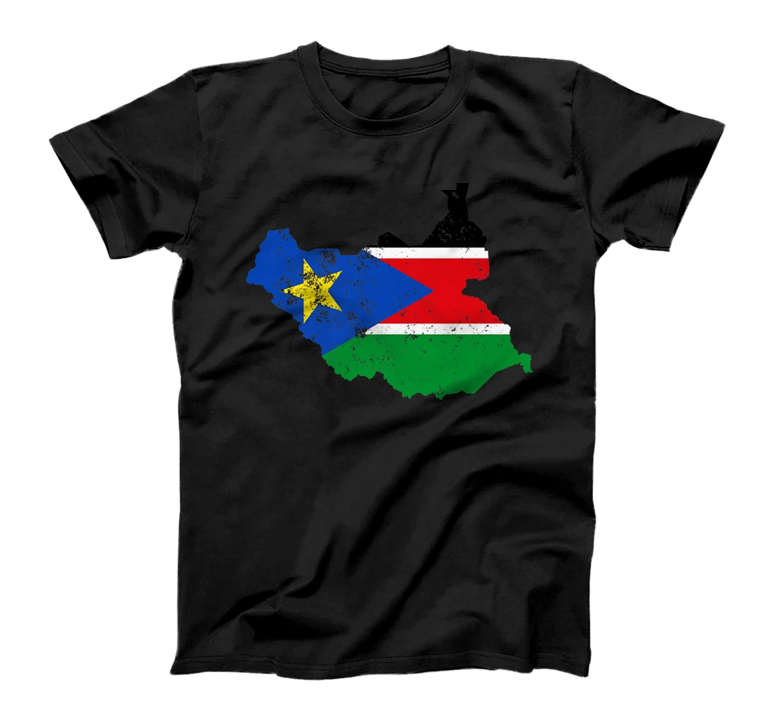 Womens South Sudan Flag Map T-Shirt, Kid T-Shirt and Women T-Shirt