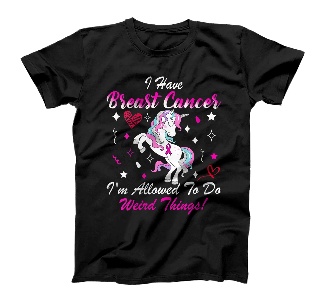 Womens Funny Breast Cancer Awareness Unicorn Breast Cancer Warrior T-Shirt, Women T-Shirt