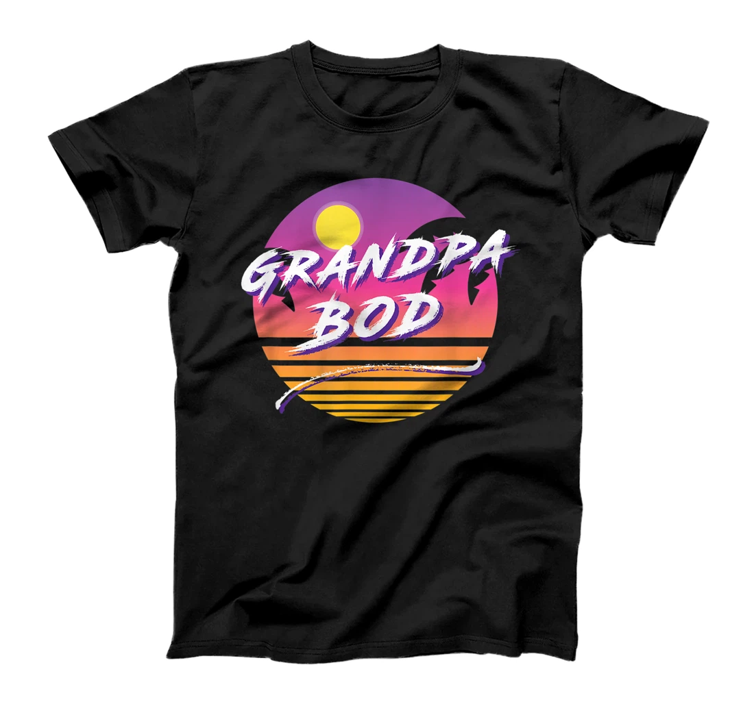 Personalized Grandpa Bod, Weightlifter Funny Gag Exercise 80s Retro T-Shirt