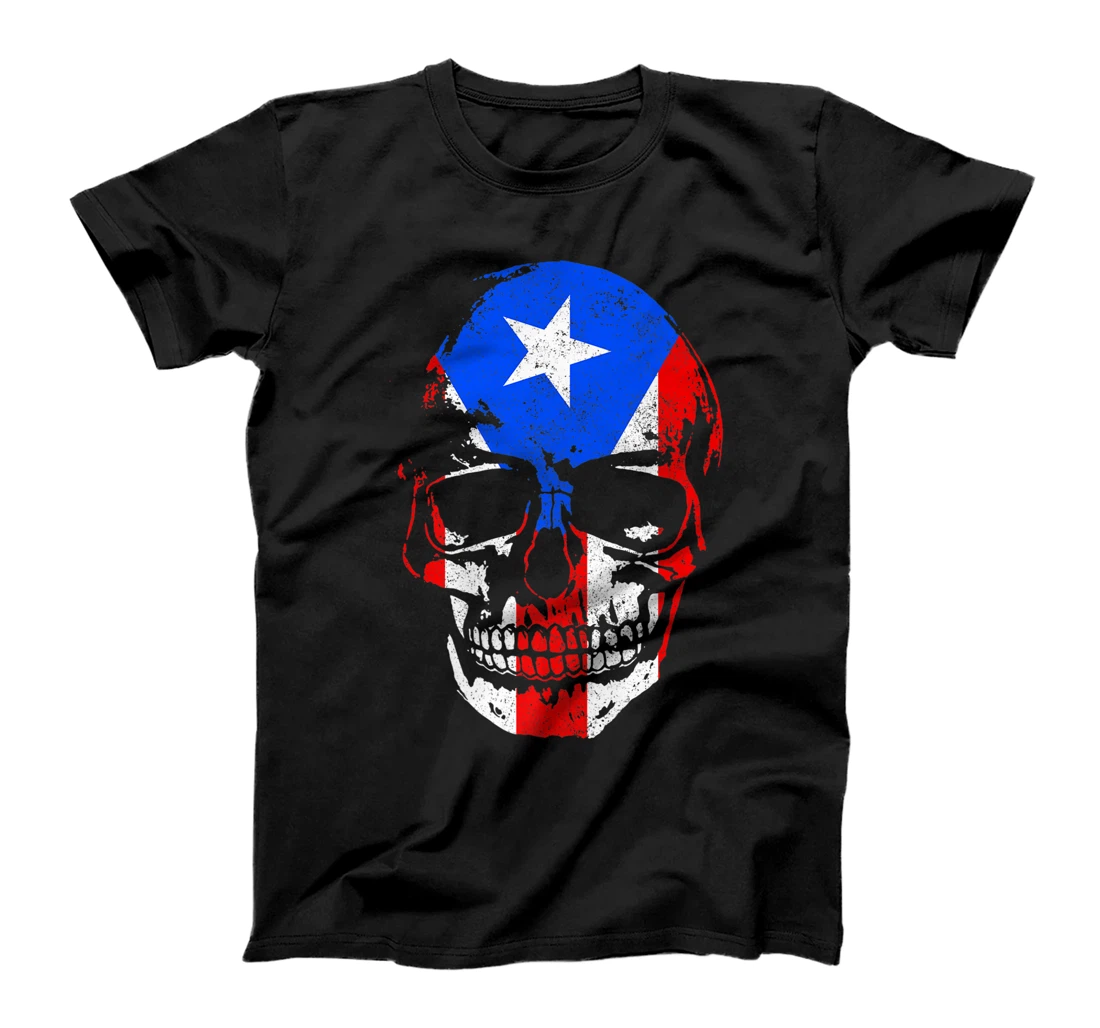 Personalized Puerto Rico Skull Boricua Puerto Rican Flag Pride Taino T-Shirt, Kid T-Shirt and Women T-Shirt