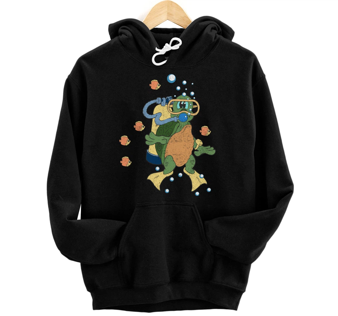 Scuba Diving Snorkeling Turtle Fish Tortoise Ocean Freediver Pullover Hoodie