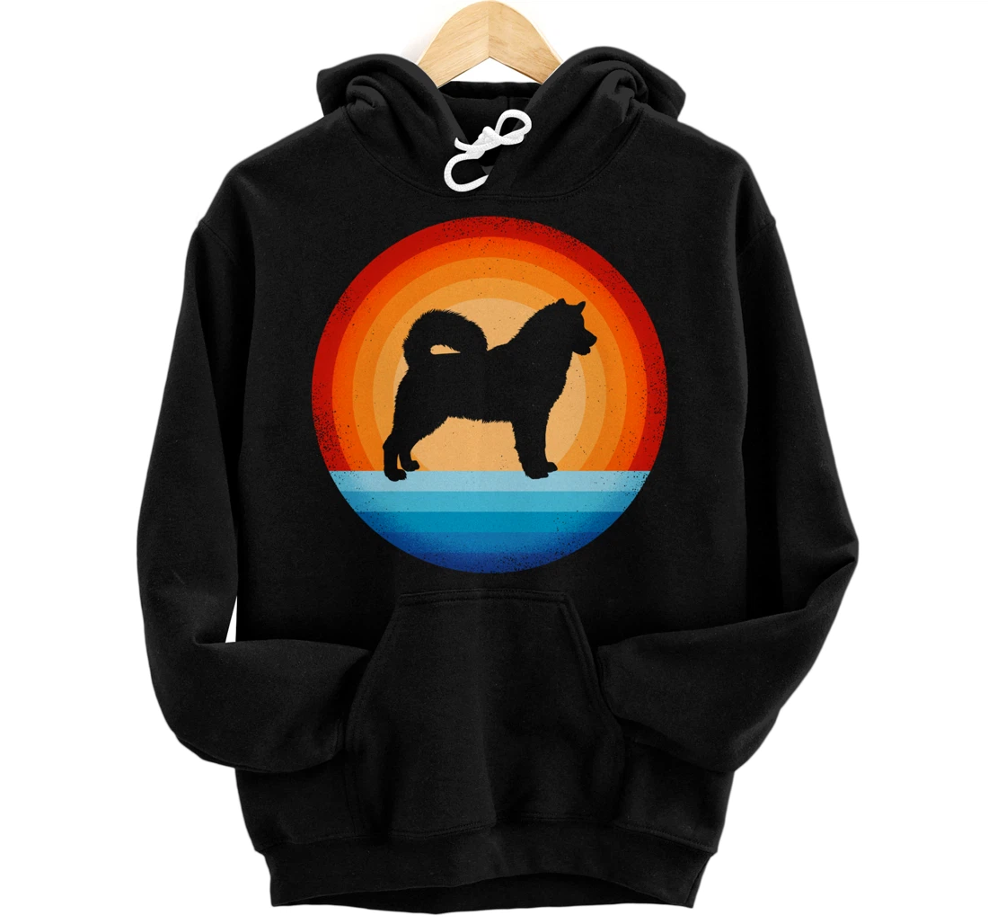 Alaskan Malamute Retro Vintage 60s 70s Sunset Dog Lovers Men Pullover Hoodie