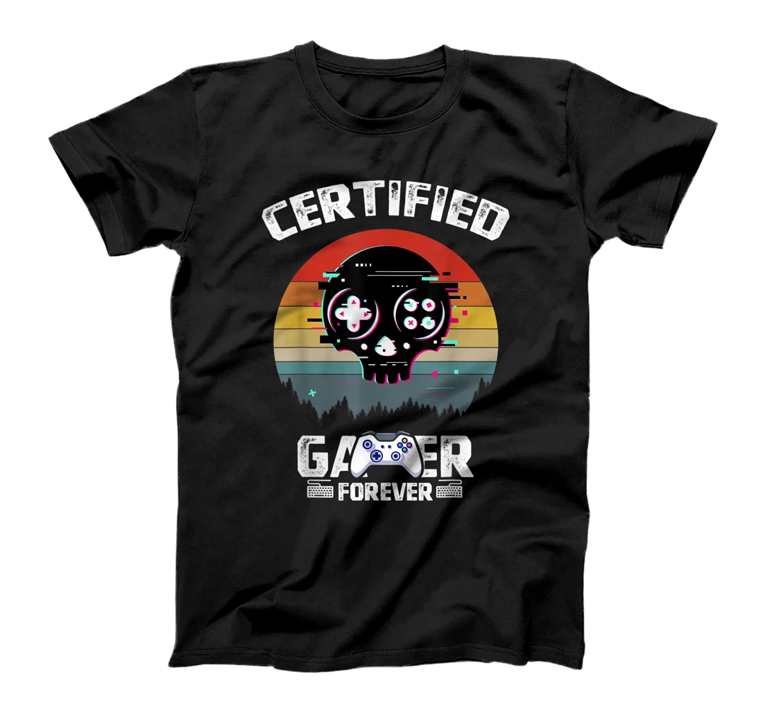 Personalized Womens Certified Gamer Retro Funny Video Games Gaming Gifts Vintage T-Shirt, Kid T-Shirt and Women T-Shirt