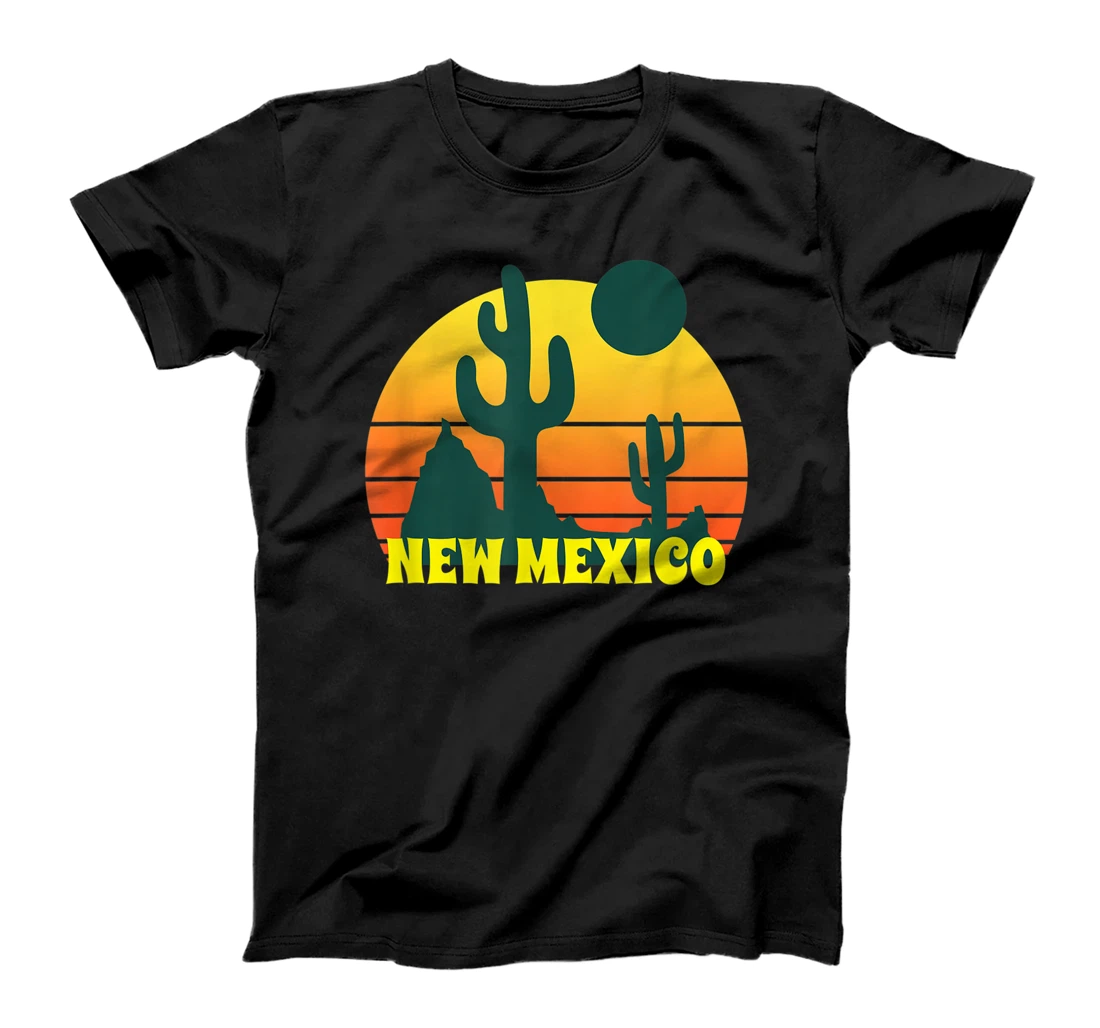 Personalized New Mexico Retro Vintage Desert Sunset Saguaro NM Cactus T-Shirt, Kid T-Shirt and Women T-Shirt