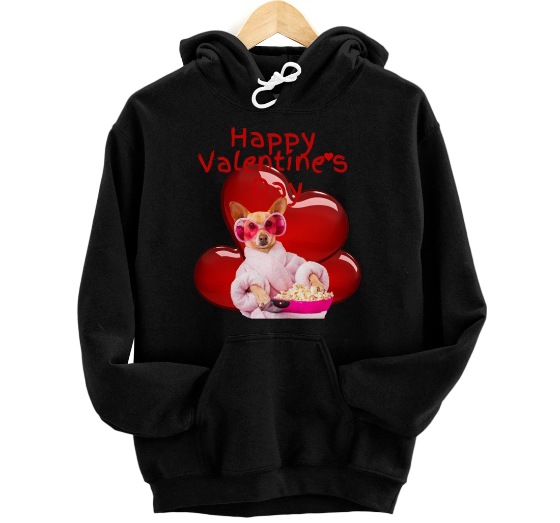 Personalized Single On Valentine's Day for Dog Lover's, Cute Self Care Pullover Hoodie