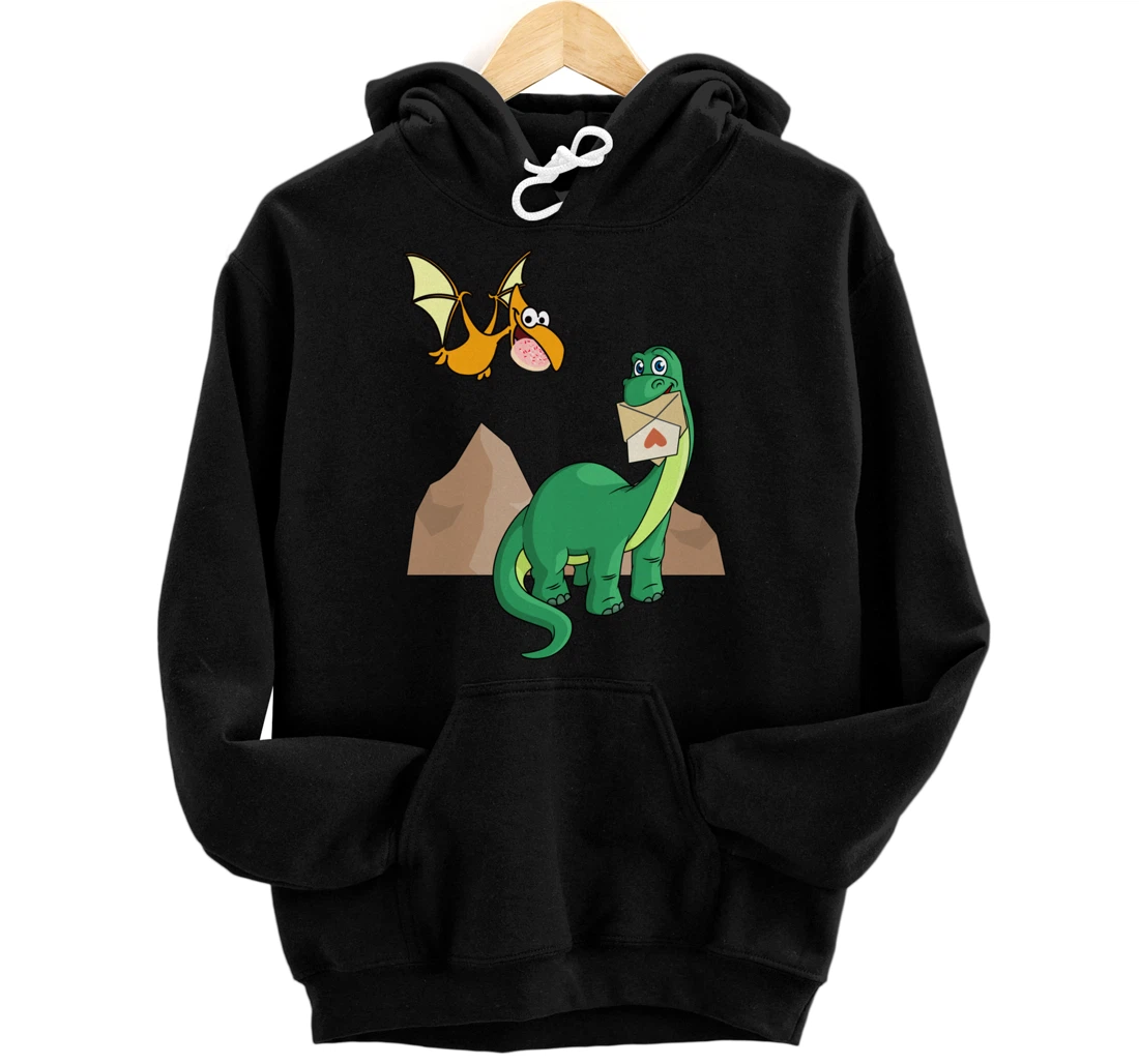 Personalized Valentine's Day, Dinosaur Pullover Hoodie