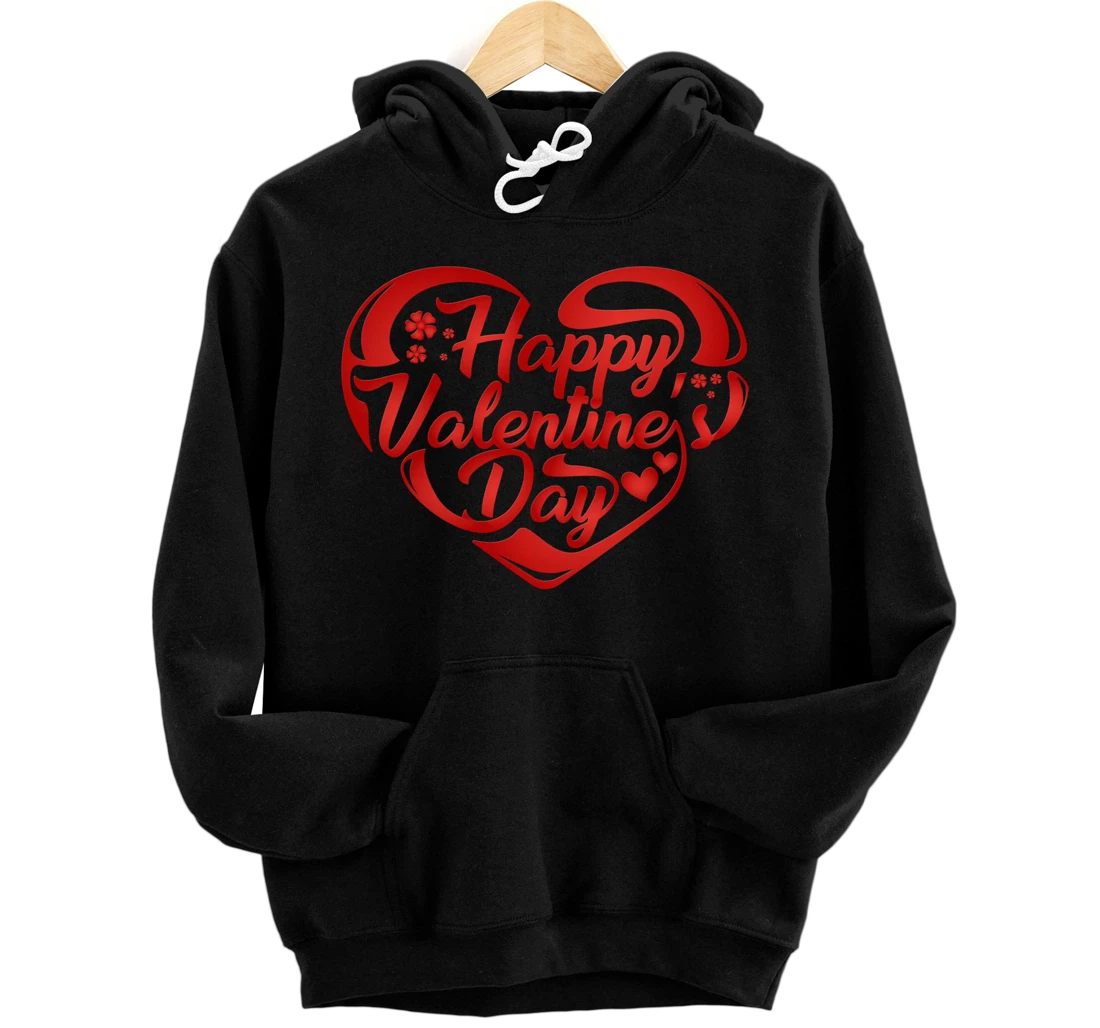 Personalized Happy Valentines Day Hearts Pullover Hoodie