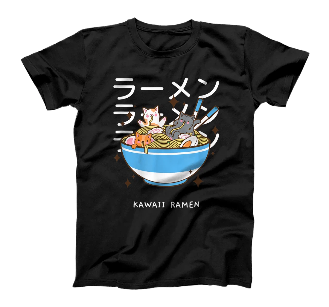 Personalized Anime Kawaii otaku Japanese Food Noodles ramen cat T-Shirt, Kid T-Shirt and Women T-Shirt