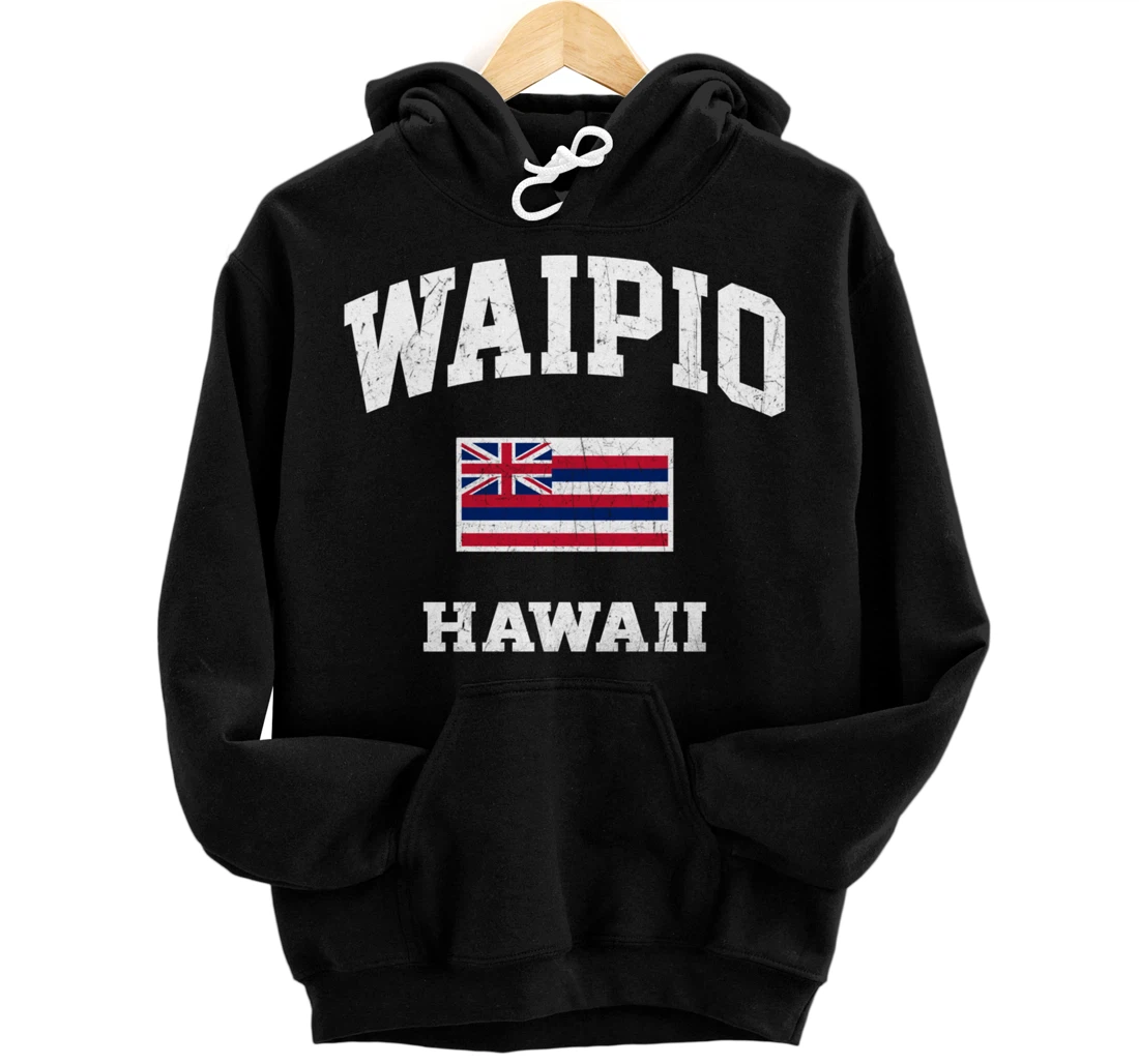 Personalized Waipio Hawaii HI vintage State Athletic style Pullover Hoodie