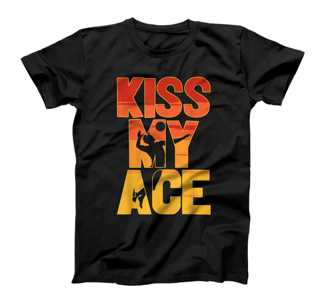 Personalized Kiss my Ace Volleyball Player Beach T-Shirt, Women T-Shirt