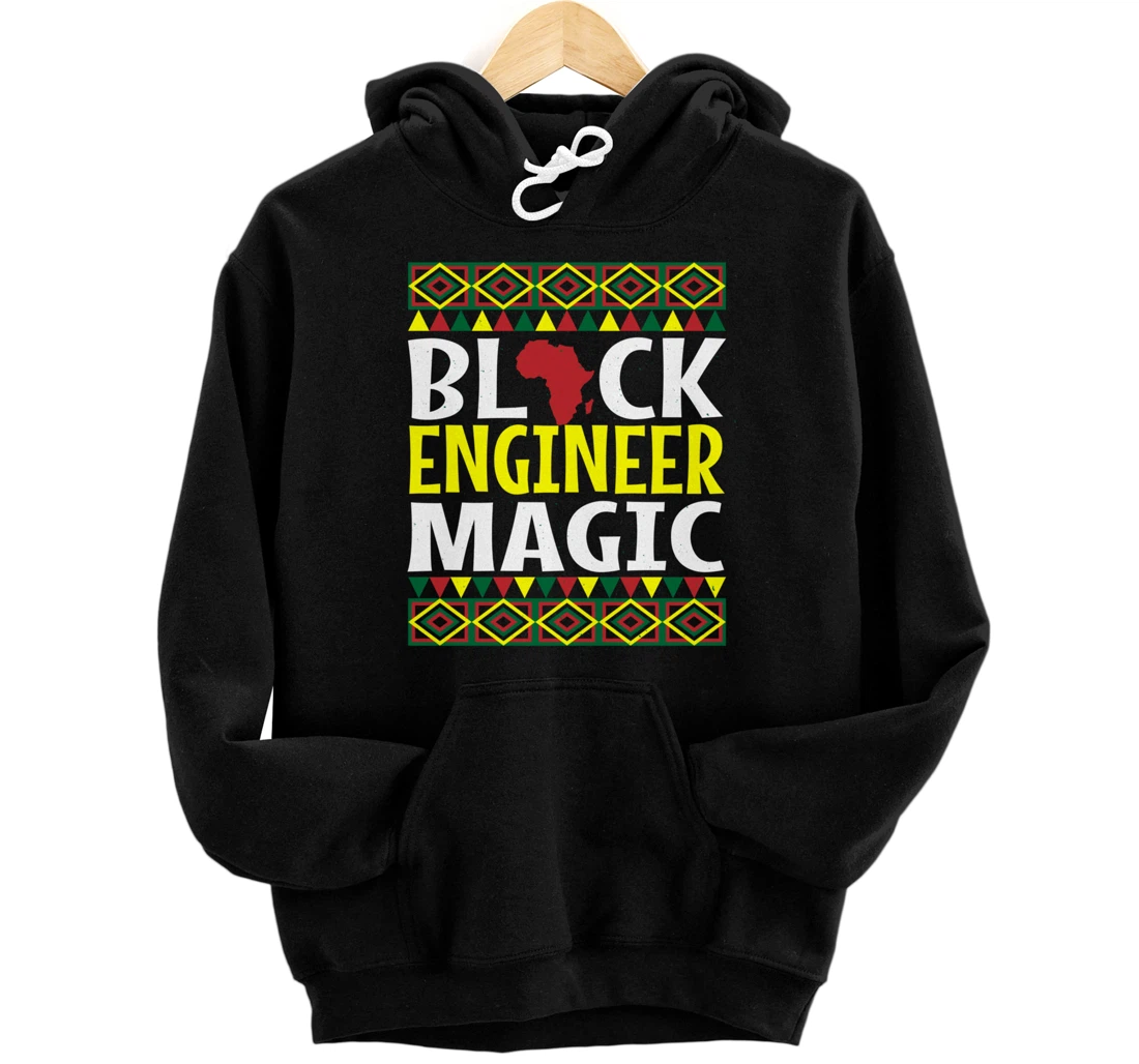 Personalized Black Engineer Black History Month BLM Melanin Engineering Pullover Hoodie