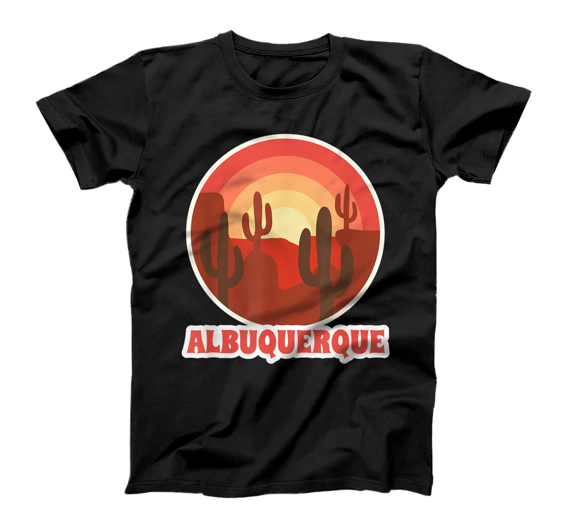 Personalized Albuquerque New Mexico Retro Vintage Desert Sunset Saguaro T-Shirt, Kid T-Shirt and Women T-Shirt