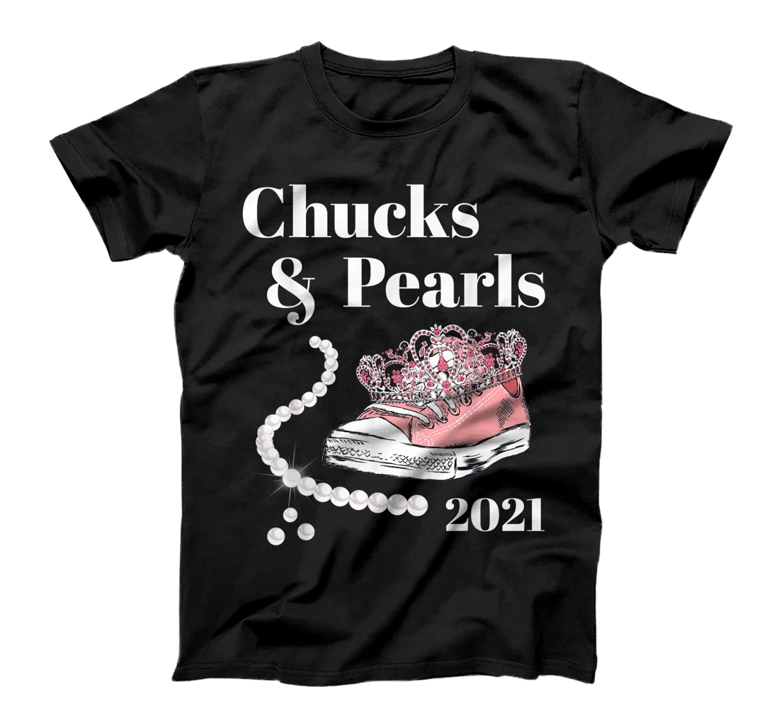 Personalized Womens Chucks And Pearls 2021 T-Shirt, Women T-Shirt