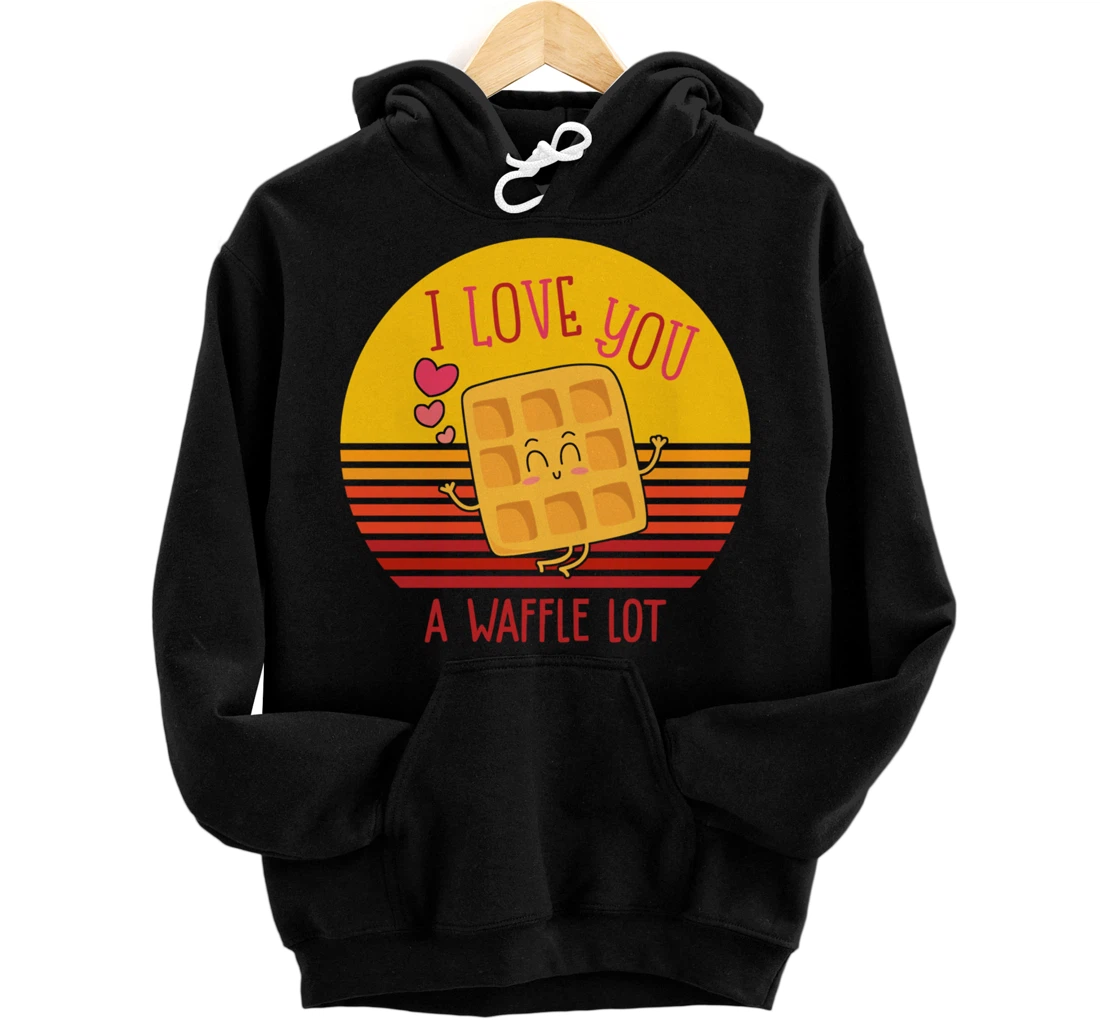 Personalized Love You A Waffle Lot Kawaii Valentines Day Retro Vintage Pullover Hoodie