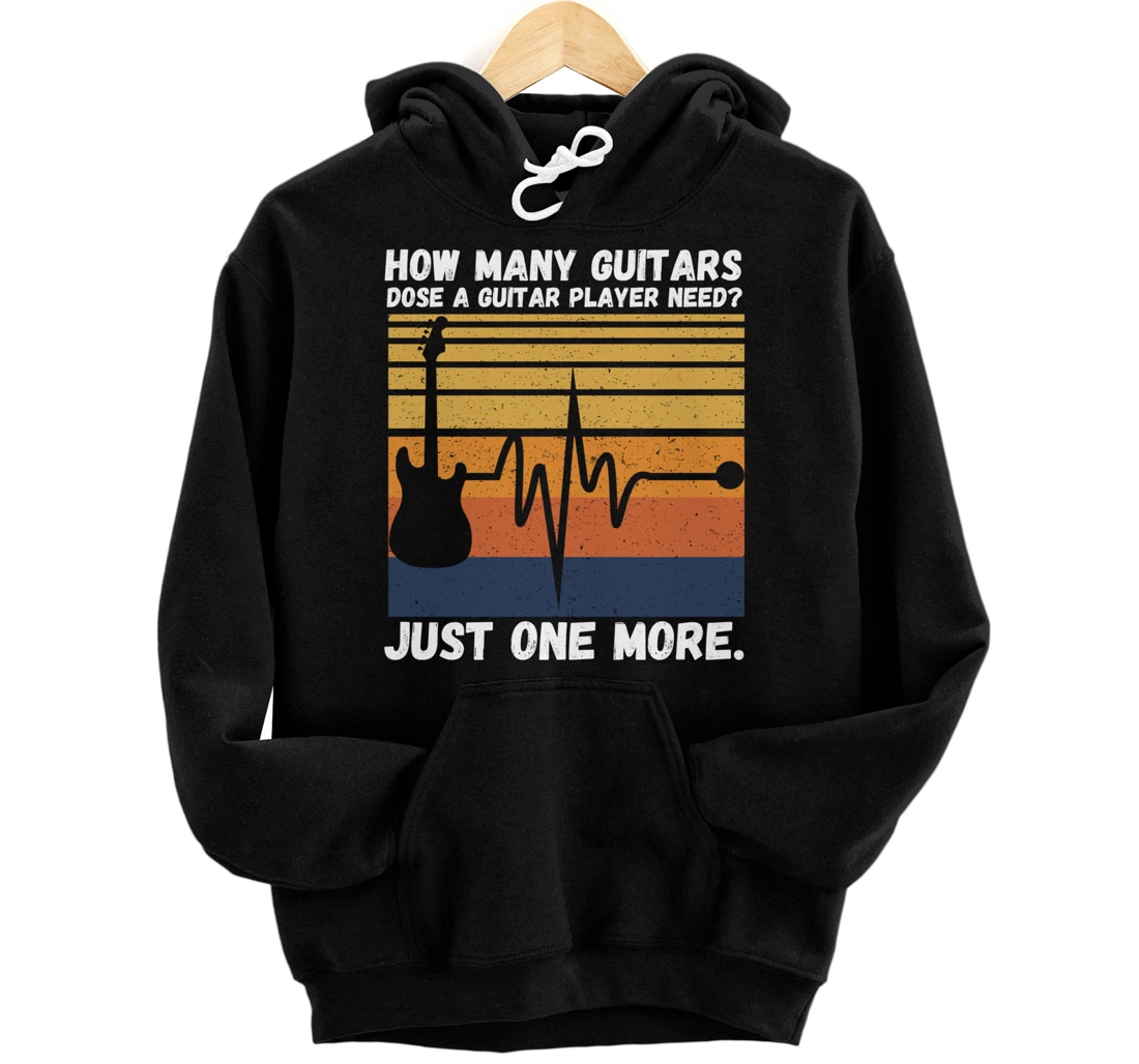 Personalized How Many Guitars Hoodies For Men Musician Guitar Player Pullover Hoodie