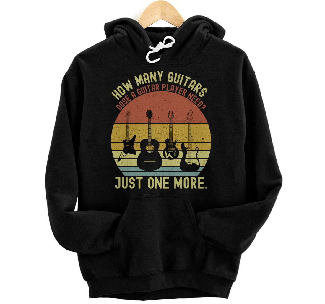 Personalized How Many Guitars Hoodies For Men Musician Guitar Player Pullover Hoodie