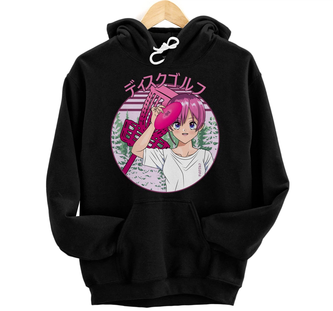 Personalized Funny Vintage Anime Character Art Disc Golf Frisbee golf Pullover Hoodie