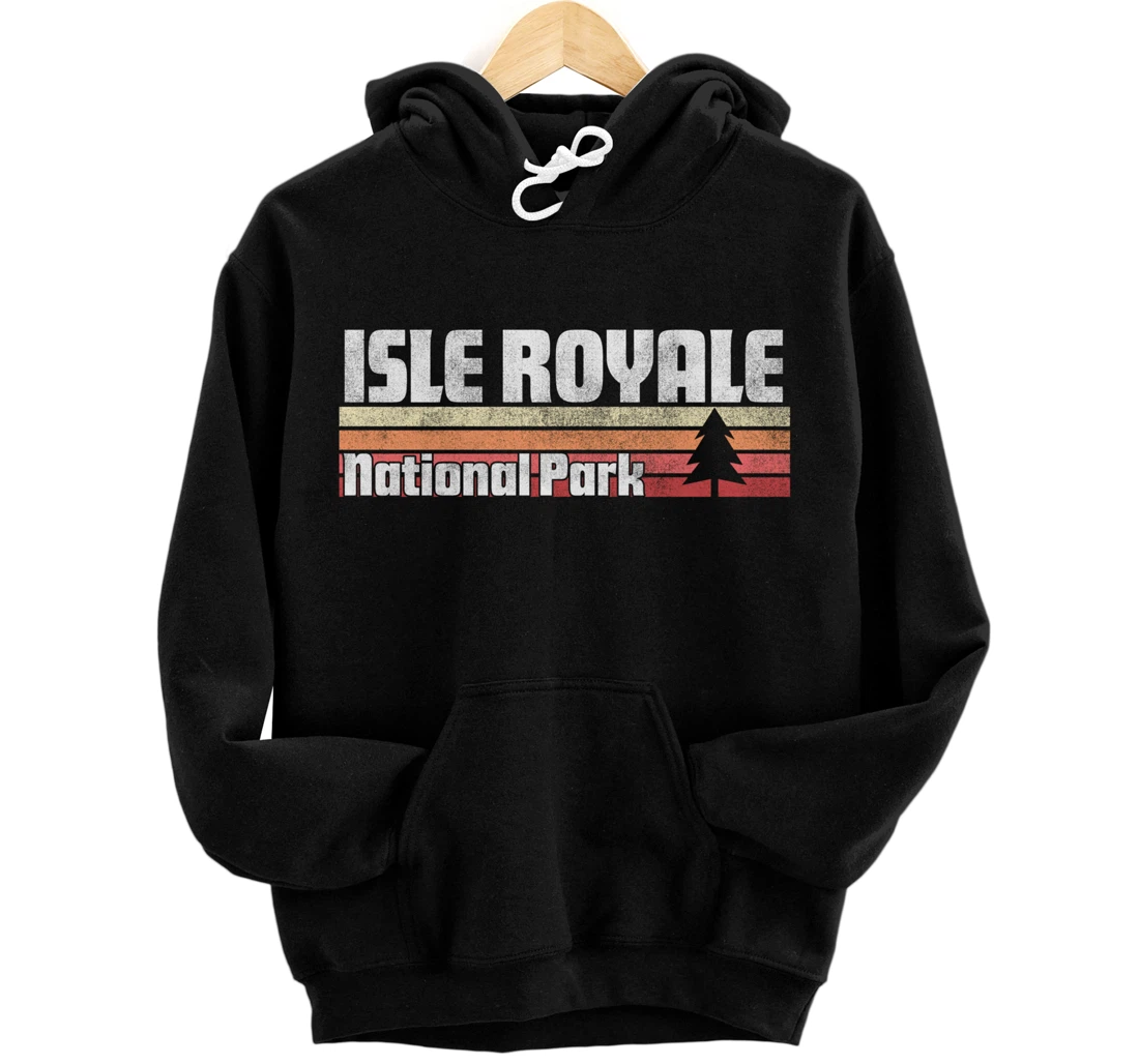 Personalized Isle Royale National Park Retro Style Vintage 70s 80s 90s Pullover Hoodie