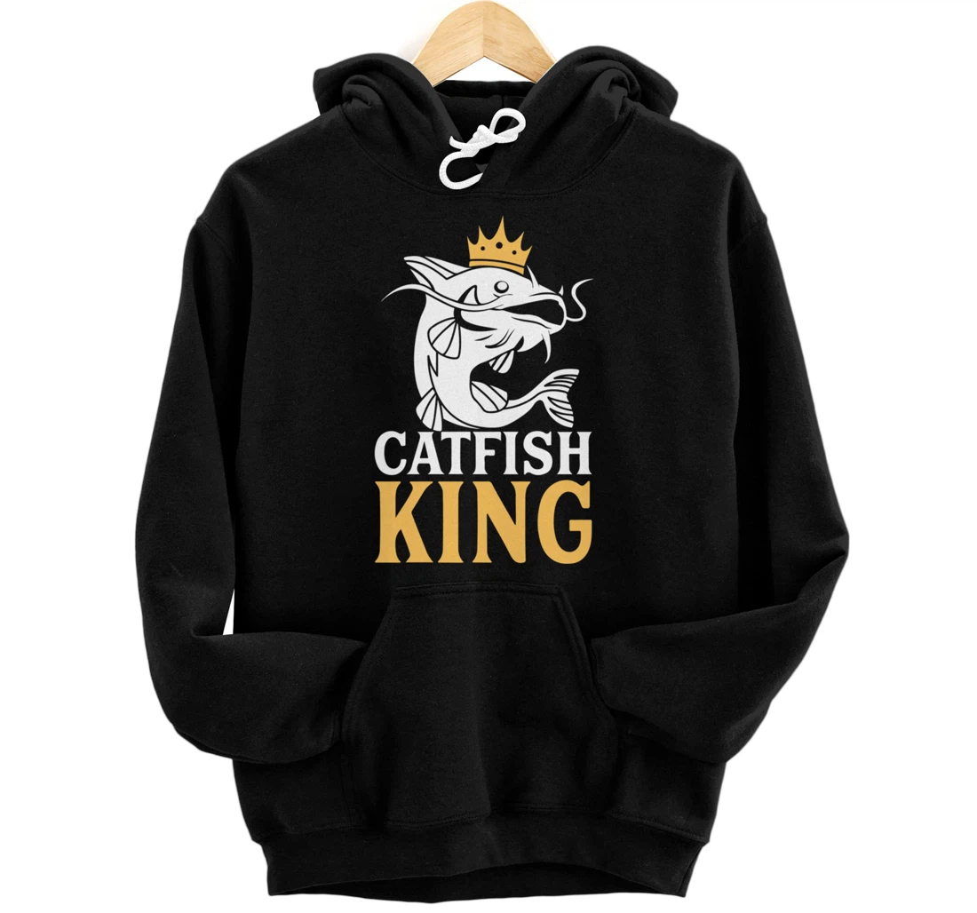 Personalized Catfish King design Funny Catfish Fishing Pullover Hoodie