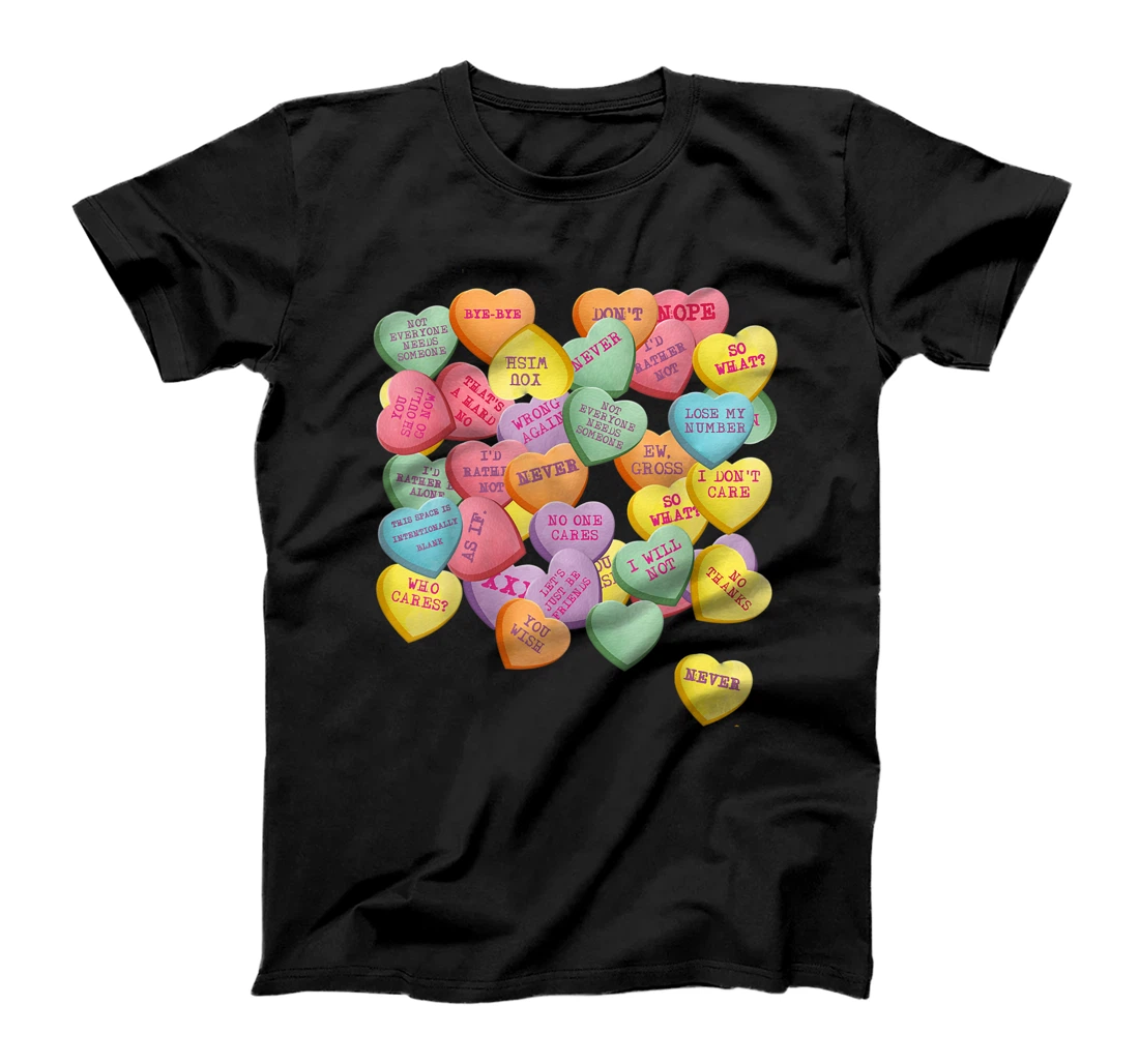Personalized Womens Vintage Candy Conversation Hearts for Anti Valentine's Day T-Shirt, Women T-Shirt