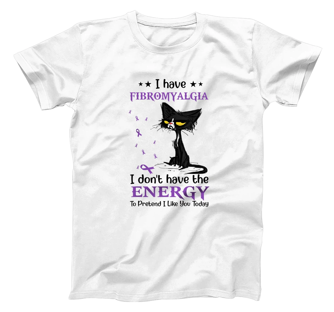 Personalized Womens Funny Caty I Have Fibromyalgia Awareness Cat Lover T-Shirt, Women T-Shirt