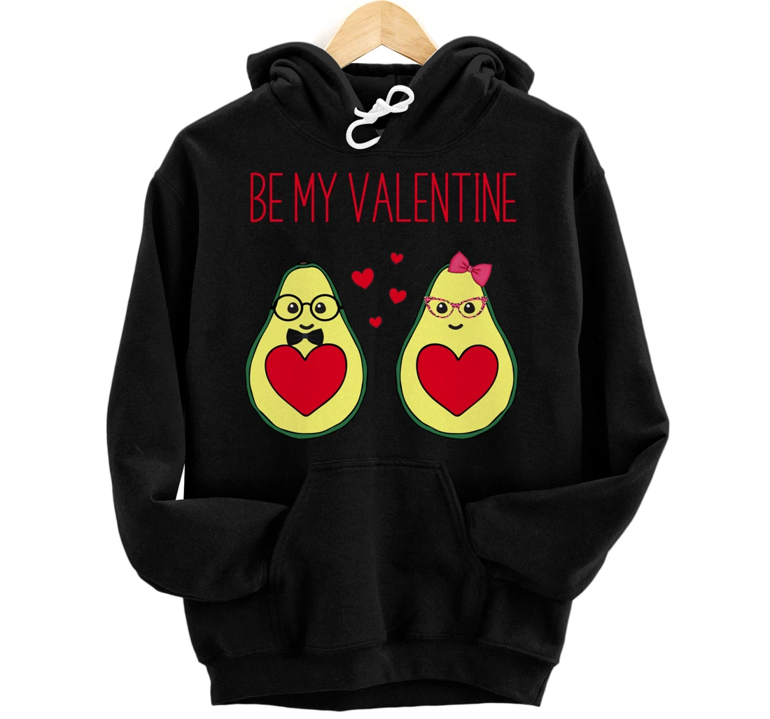 Be My Valentine Avocado with hearts valentine's day Pullover Hoodie