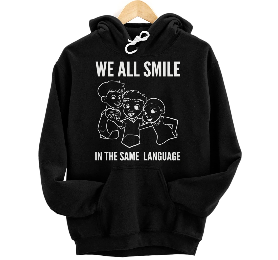 Personalized We all smile Happy and Cheerful Pullover Hoodie