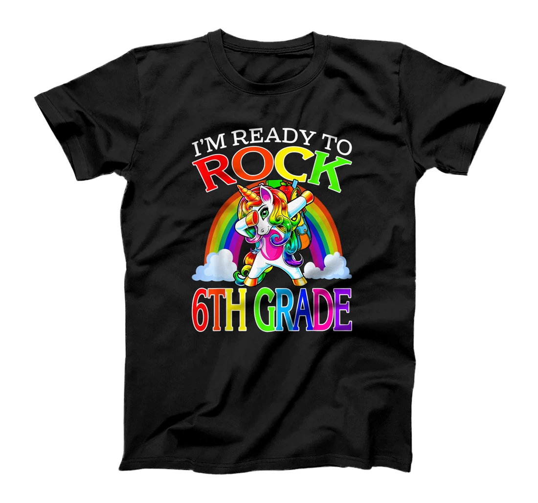  Womens I'm Ready To Rock 6th Grade Unicorn Back To School T-Shirt, Kid T-Shirt and Women T-Shirt