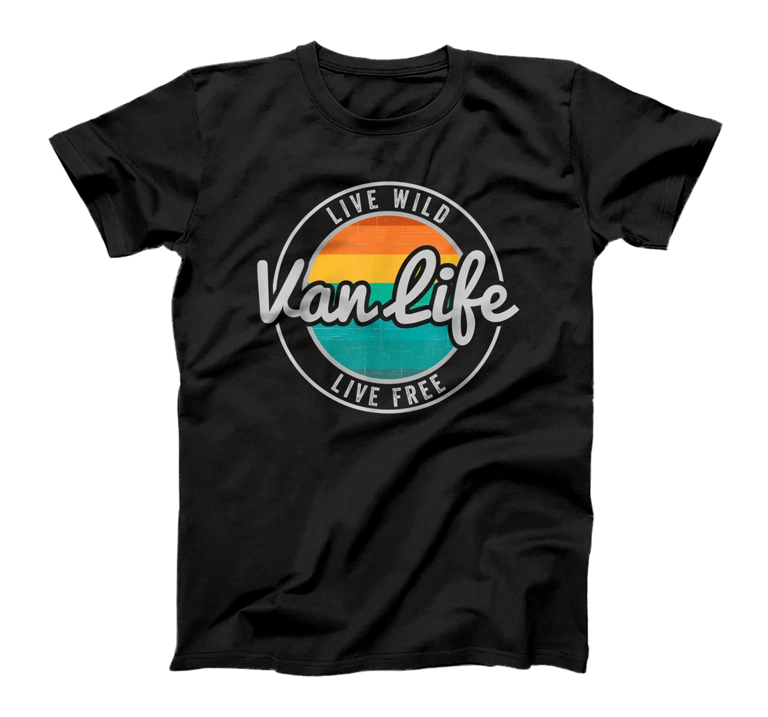 Personalized Womens Van Life Retro Vintage Clothing Vanlife Nomads Live Wild T-Shirt, Kid T-Shirt and Women T-Shirt