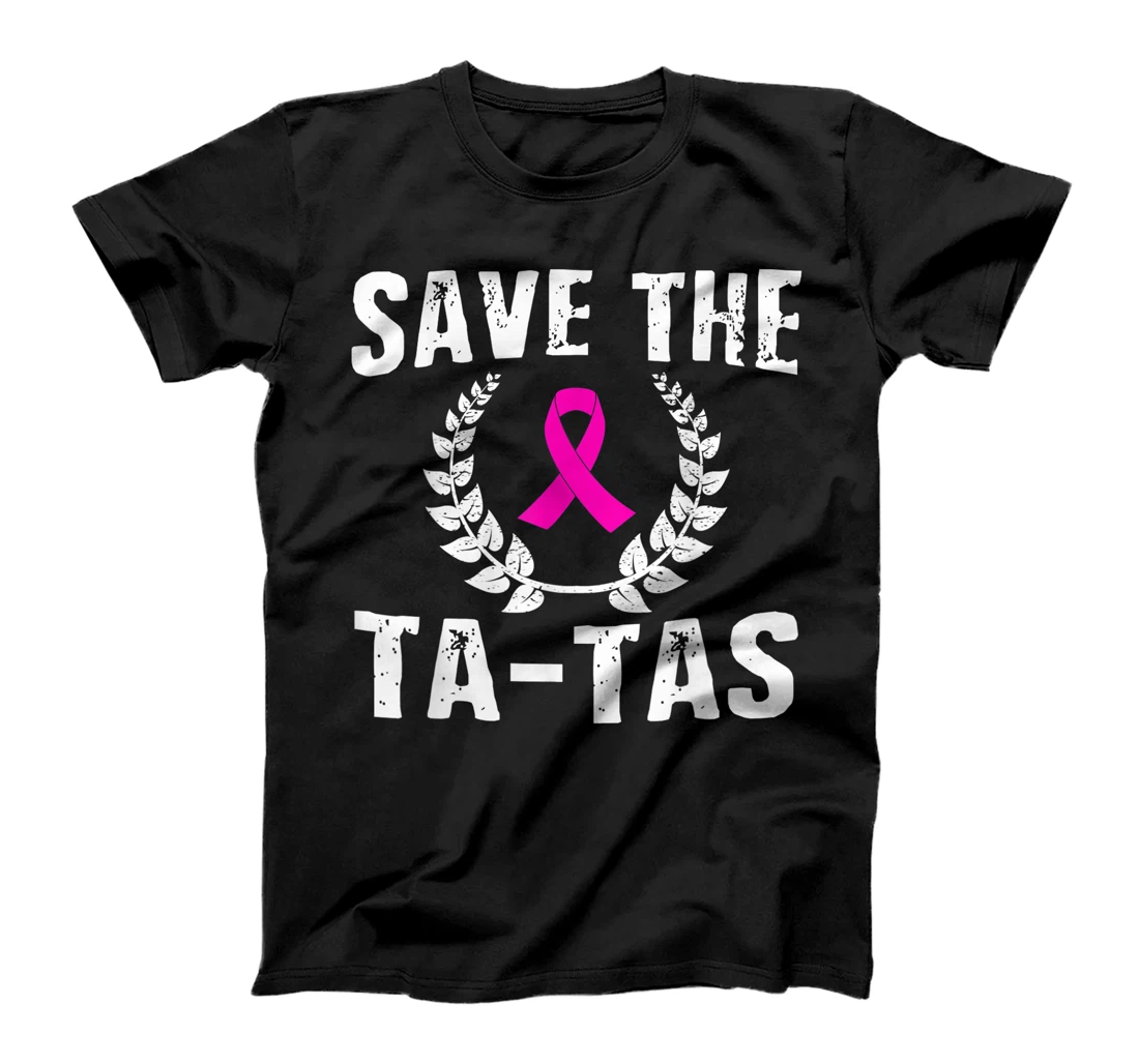 Personalized Womens Save The Ta-Tas Shirt Breast Cancer Awareness Pink Ribbon T-Shirt, Women T-Shirt