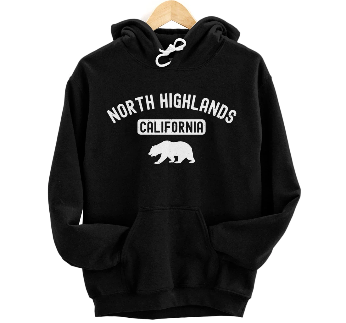 Personalized North Highlands California USA Flag Cali Bear Sacramento Ca Pullover Hoodie
